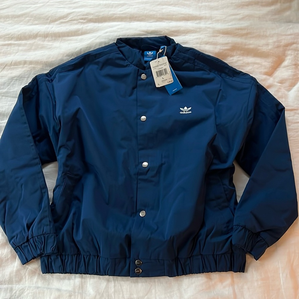 NWT Adidas Originals Padded tracktop Navy Blue jacket L
